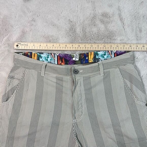 Lululemon Chino Shorts Mens Size 38 Checkered Beige Brown Vintage 9" Inseam - Picture 3 of 8
